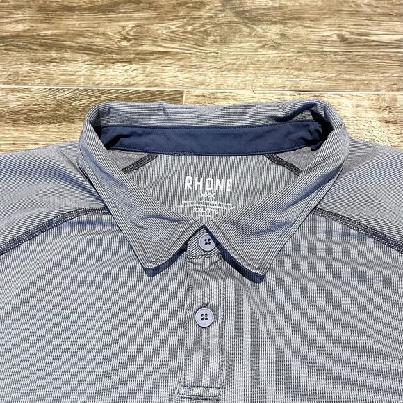 Rhone Polo Shirt Mens 2XL Gray Delta Pique Golf Performance Collar XXL - Picture 4 of 12